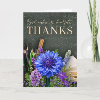 Cartão Classroom Theme Floral Teacher Thank You