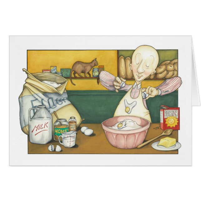 Cartão Claude a massa do fazer do padeiro (Frente Horizontal)