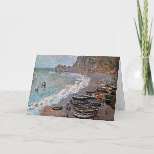 Cartão Claude Monet - A praia em Etretat (Frente)