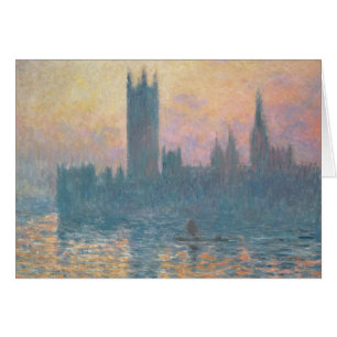 Cartão Claude Monet as casas do parlamento, por do sol
