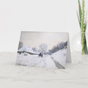 Cartão Claude Monet - Carroça na Estrada Nevada em Honfle