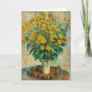 Cartão Claude Monet - Flores de Alcachofra de Jerusalém