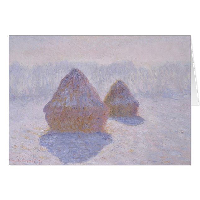 Cartão Claude Monet | Haystacks Effect of Snow and Sun (Frente Horizontal)