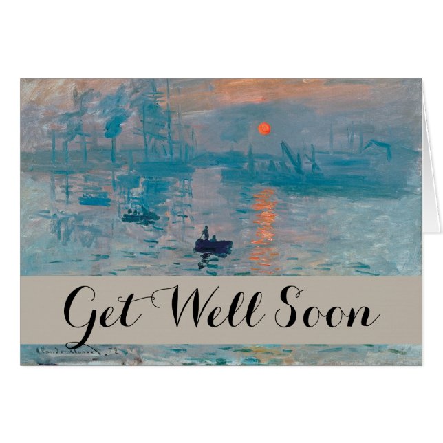 Cartão Claude Monet Impression Sunrise Francês (Frente Horizontal)