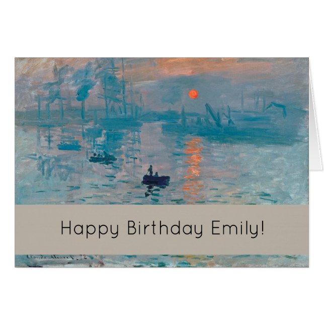 Cartão Claude Monet Impression Sunrise Francês (Frente Horizontal)