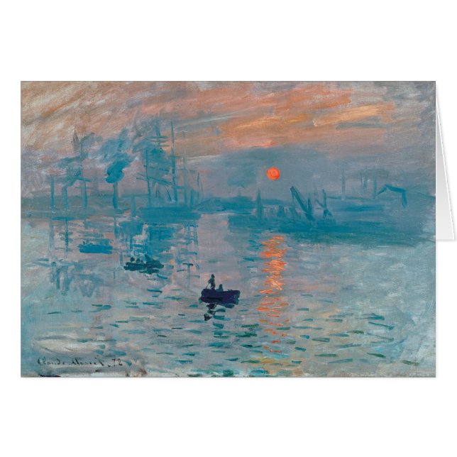 Cartão Claude Monet Impression Sunrise Francês (Frente Horizontal)