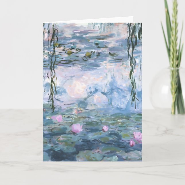 Cartão Claude Monet Impressionist Water Lillies Painting (Frente)