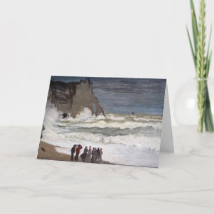 Cartão Claude Monet - Mar Agitado em Etretat
