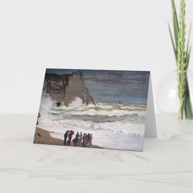 Cartão Claude Monet - Mar duro em Etretat (Frente)