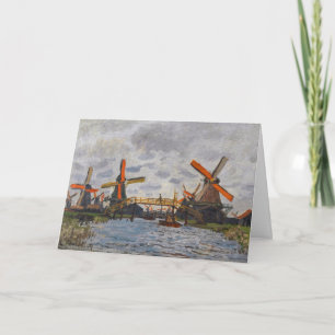 Cartão Claude Monet - Moinhos de vento perto de Zaandam