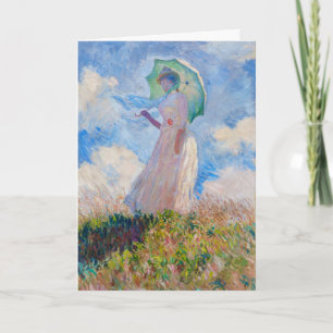 Cartão Claude Monet - Mulher com Guarda-Sol virada para a