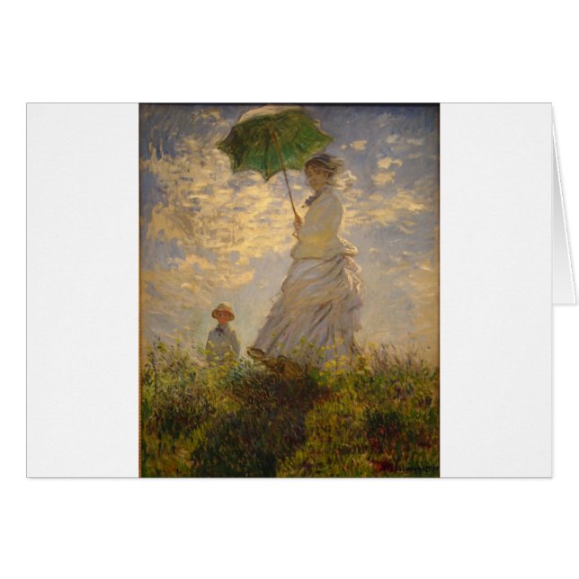 Cartão Claude Monet: Mulher com um parasol, 1875 (Frente Horizontal)