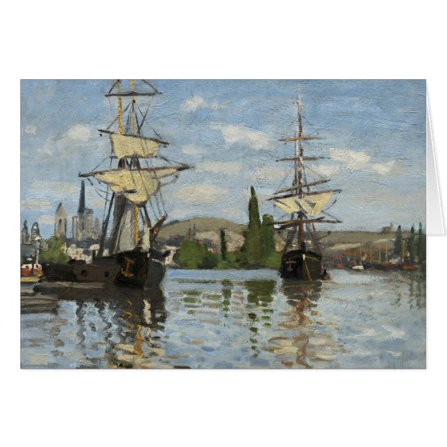 Cartão Claude Monet naves na Viagem do rio Sena (Frente Horizontal)