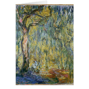 Cartão Claude Monet   o grande salgueiro em Giverny, 1918