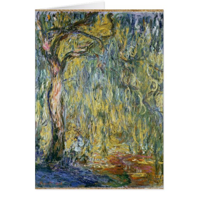 Cartão Claude Monet | o grande salgueiro em Giverny, 1918 (Frente)