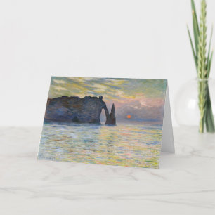 Cartão Claude Monet - O Penhasco, Etretat, Pôr do Sol