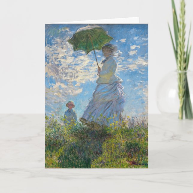 Cartão Claude Monet - O Promenade, Mulher com Parasol (Frente)
