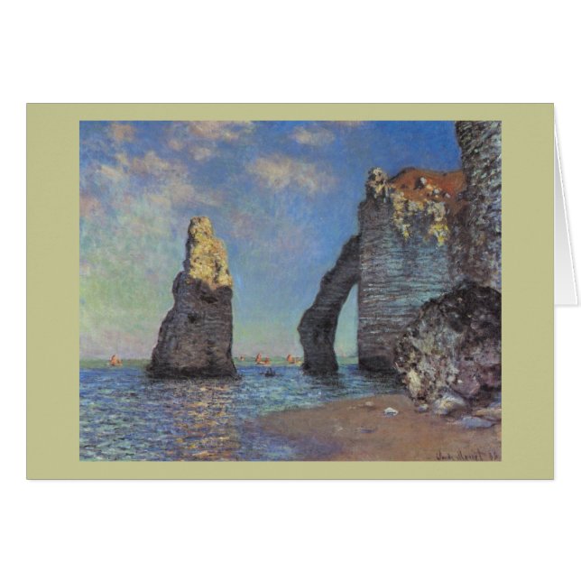 Cartão Claude Monet - os penhascos em Etretat 1885 (Frente Horizontal)