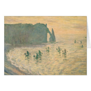 Cartão Claude Monet os penhascos em Etretat, 1886