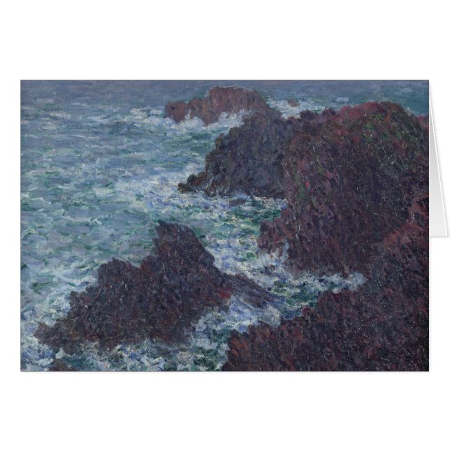 Cartão Claude Monet | Rochas em Belle-Ile, Costa Selvagem (Frente Horizontal)