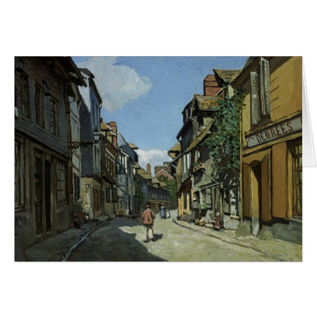 Cartão Claude Monet - Rua de la Bavole, Honfleur (Frente Horizontal)
