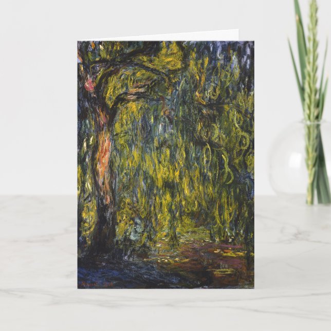 Cartão Claude Monet Salgueiro Impressionista Arte (Frente)
