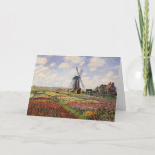 Cartão Claude Monet   Tulip Fields Rijnsburg Windmill