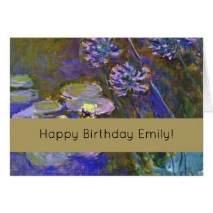 Cartão Claude Monet Water Lily Agapanthus
