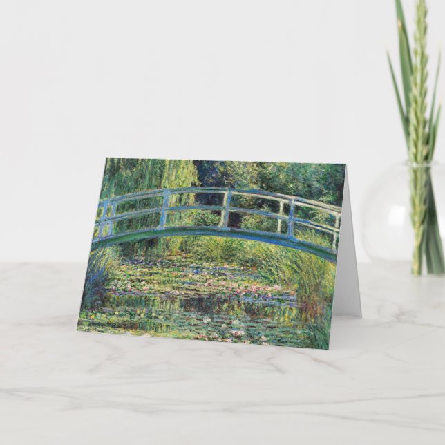 Cartão Claude Monet - Water Lily Pond & Japanesese Bridge (Frente)