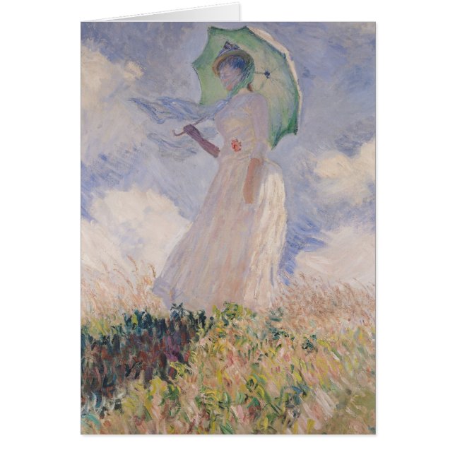 Cartão Claude Monet | Woman with Parasol Turned Left (Frente)