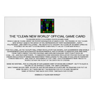 CARTÃO CLEAN NEW WORLD GAME CARD (U.S. EDITION)