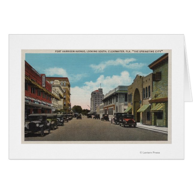 Cartão Clearwater, Florida - South View of Ft. Harrison (Frente Horizontal)
