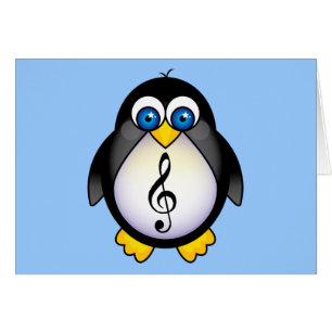 Cartão Clef de triplo do pinguim da música