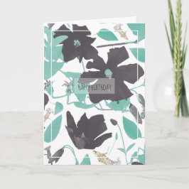 Cartão Clematis Flowers Art Happy Birthday Card