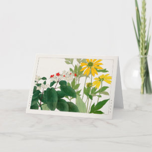 Cartão Clerodendrum thomsoniae, Rudbeckia, Tanigami Konan