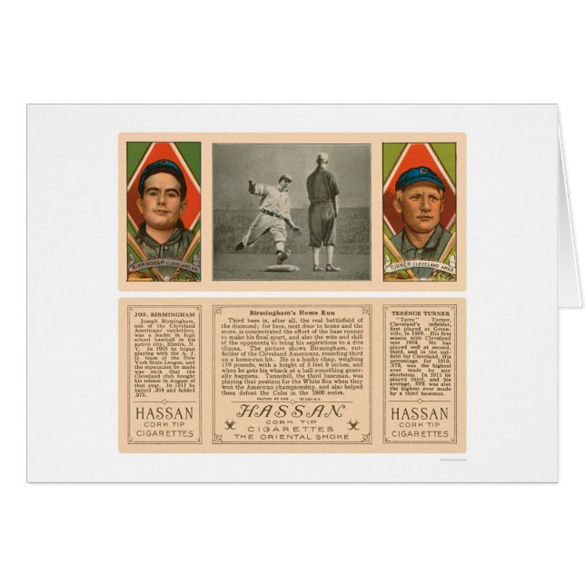 Cartão Cleveland Indians Baseball 1912 (Frente Horizontal)