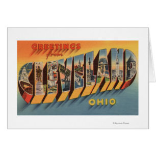Cartão Cleveland, Ohio - Cenas com Letra Grande 2