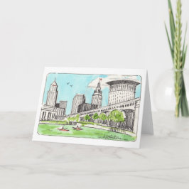 Cartão Cleveland Skyline Dobrou o Notecard