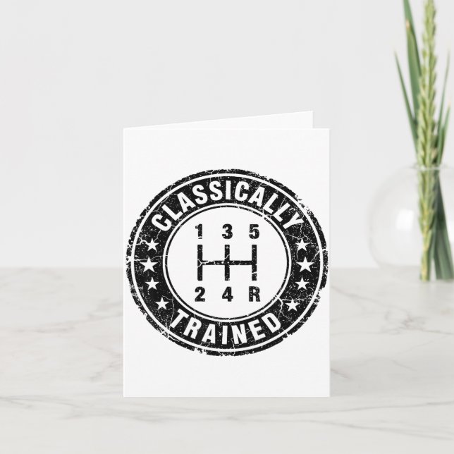 Cartão Clically Trained Car Guy Manual Transmission Stick (Frente)