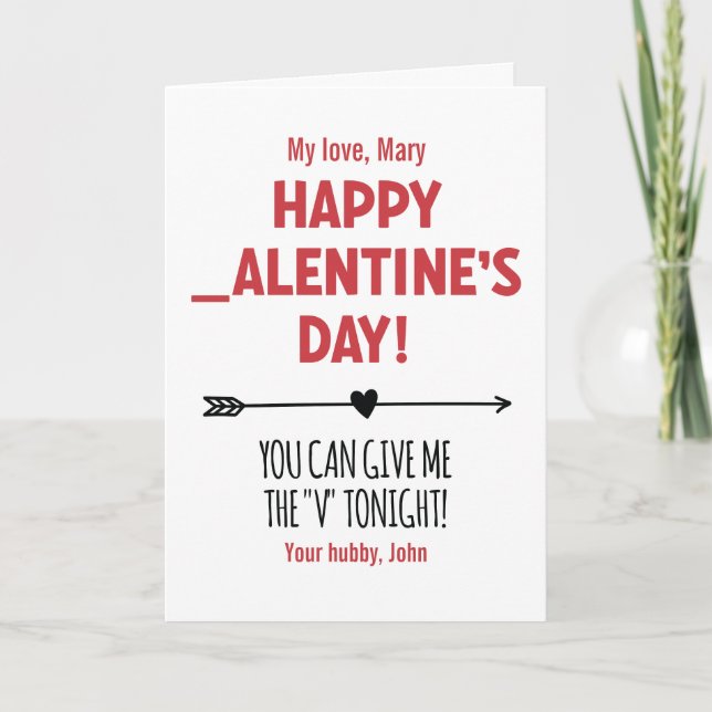 Cartão CLIENTE Dou-me o "V" hoje à noite Engraçado (Frente)