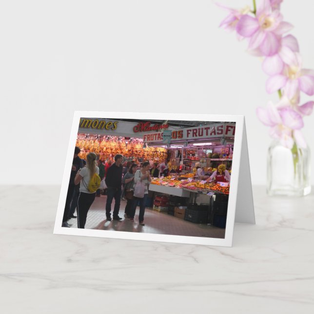 Cartão Clientes no Mercado Central, Valência, Espanha (Orquídea)