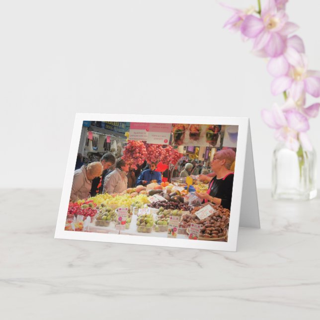 Cartão Clientes no Mercado Central, Valência, Espanha (Orquídea)