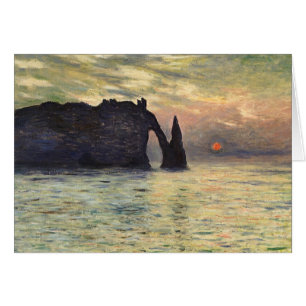 Cartão Cliff Etretat, Sunset de Claude Monet