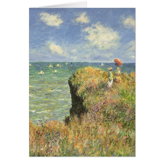 Cartão Cliff Walk em Pourville por Claude Monet (Frente)
