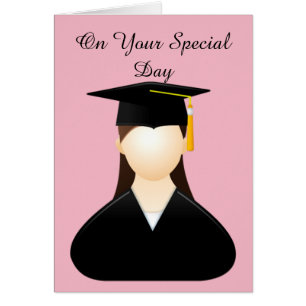 Cartão Clipart graduado da menina