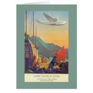 Cartão Clipper Pan-Americano Voando Sobre A China