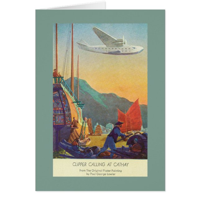 Cartão Clipper Pan-Americano Voando Sobre A China (Frente)