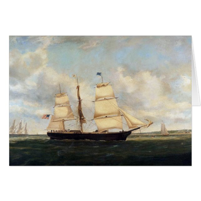 Cartão Clipper ship Horatio século 19 (Frente Horizontal)