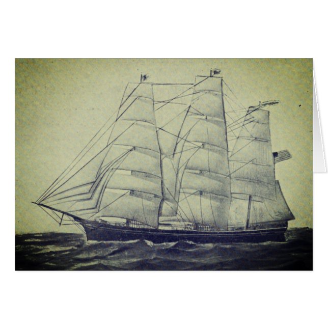 Cartão Clipper Ship Young America 1853 (Frente Horizontal)