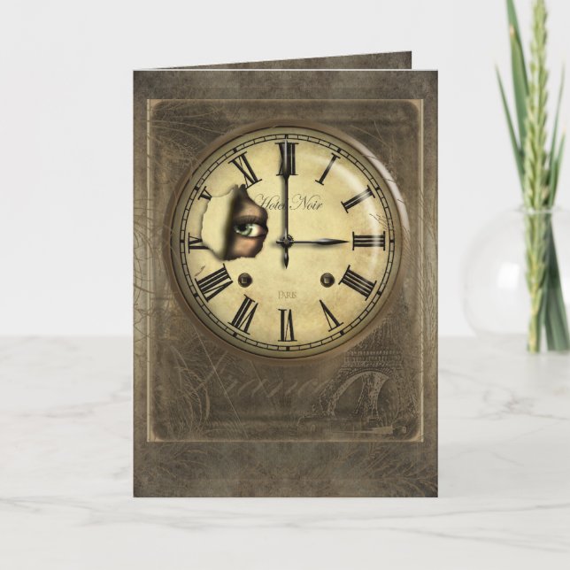 Cartão Clock Watching Greetings and Note Cards (Frente)